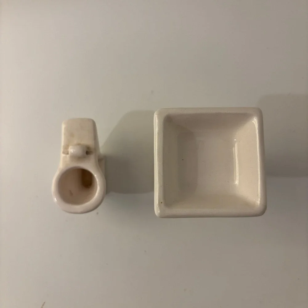 VTG Japan Porcelain Ceramic Dollhouse Miniature Bathroom Tub Sink Toilet Lot